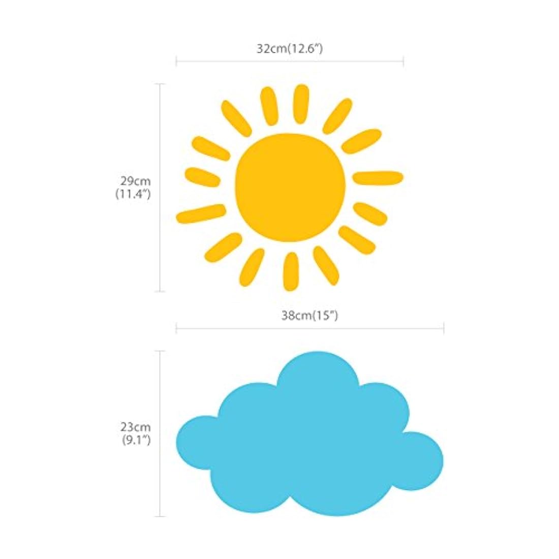 Pegatinas de pared para habitación infantil, diseño de sol