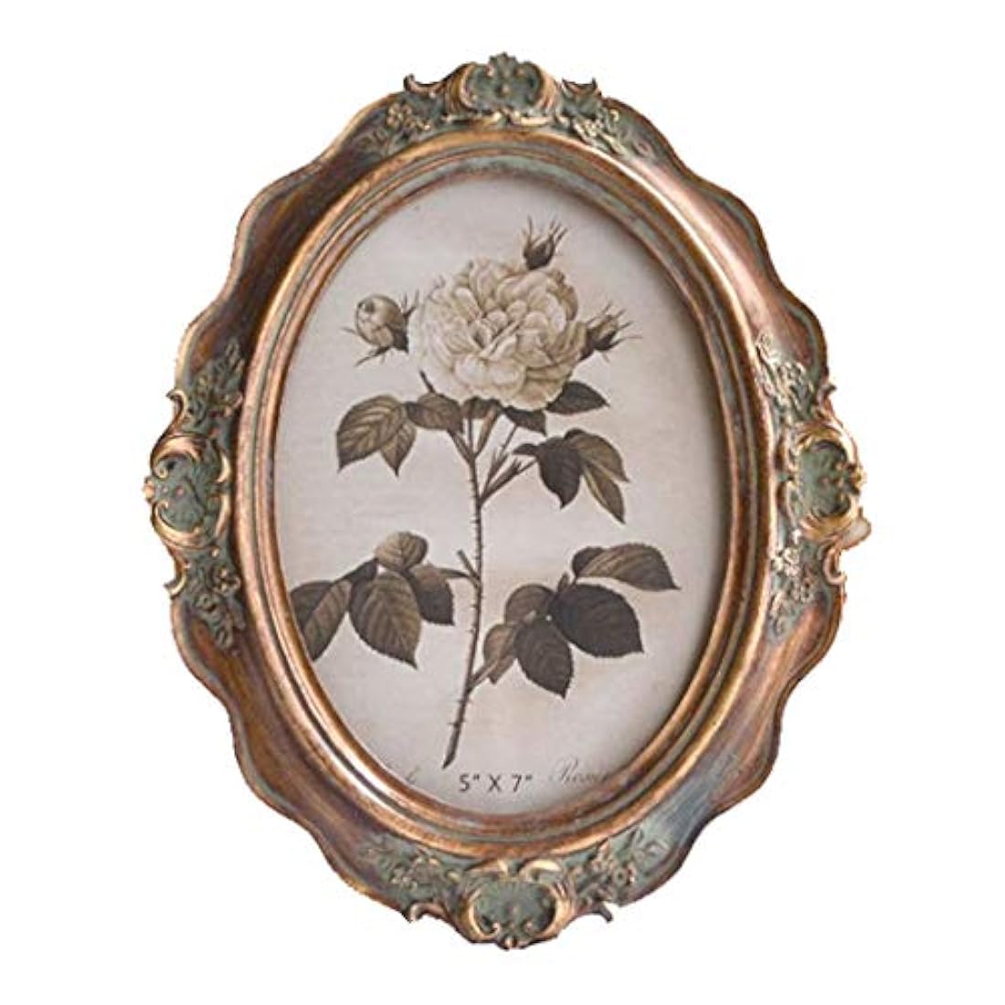 Marco de fotos ovalado vintage de 2.0 x 2.8 in