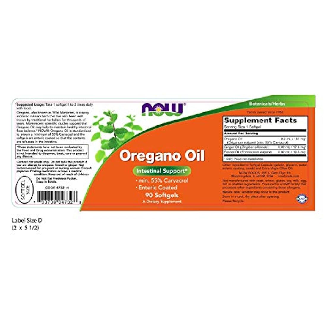 AHORA suplementos, aceite de orégano con aceite de jengibre