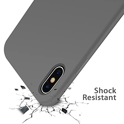 OTOFLY Funda de goma de gel de silicona líquida a prueba de golpes para iPhone Xs/iPhone X, antiarañazos y huellas dactilares, compatible con iPhone X/iPhone Xs de 5.8 pulgadas (2018), gris espacial