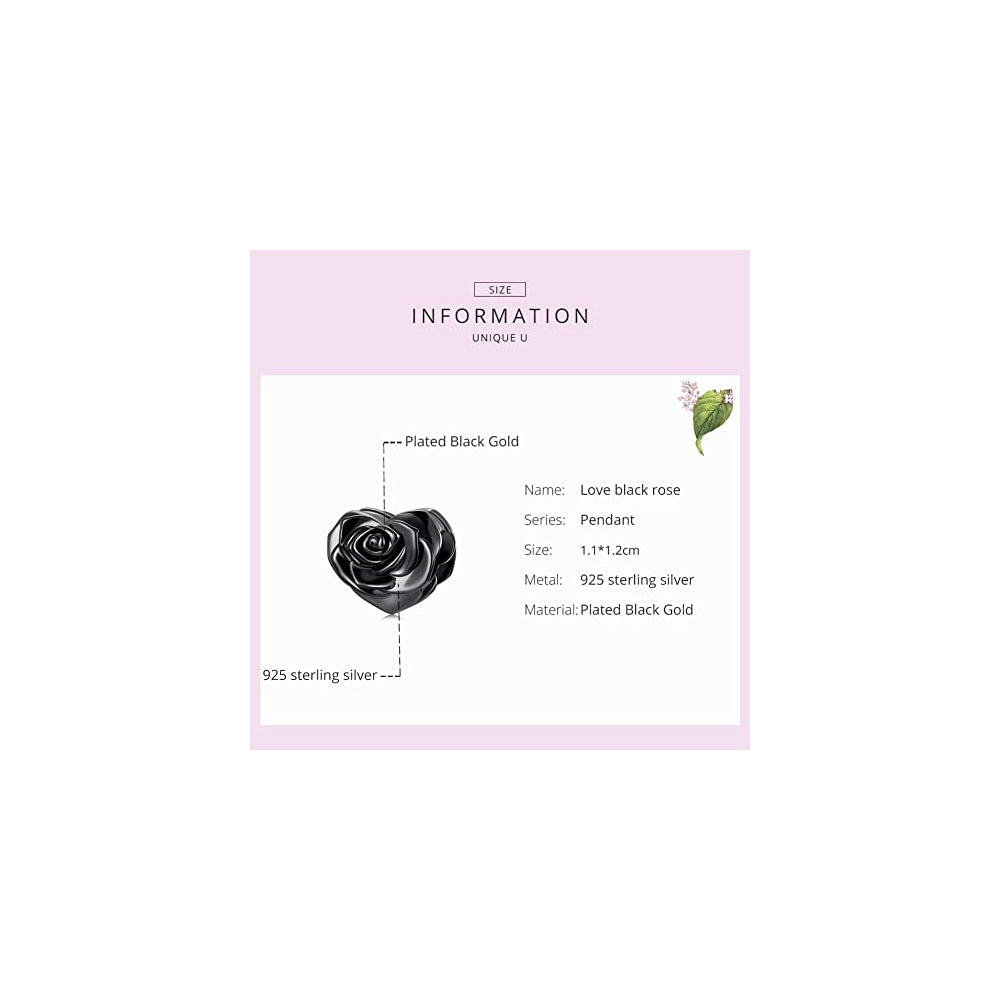 Dijes y Medallas de rosa para pulseras de plata de ley