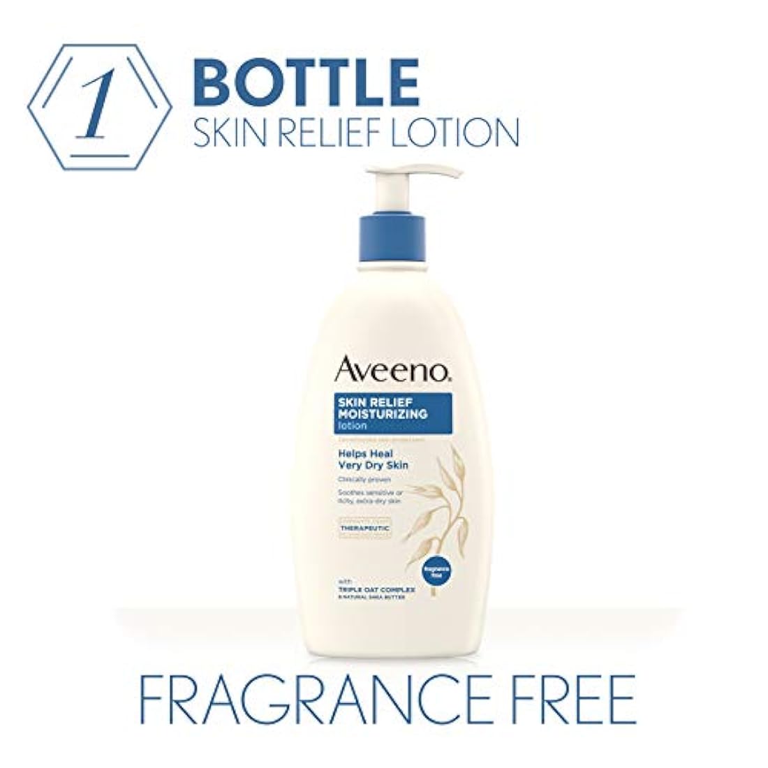 Loción hidratante para piel sensible con manteca de karité natural y triple avena, Loción, 18 onza, Básico