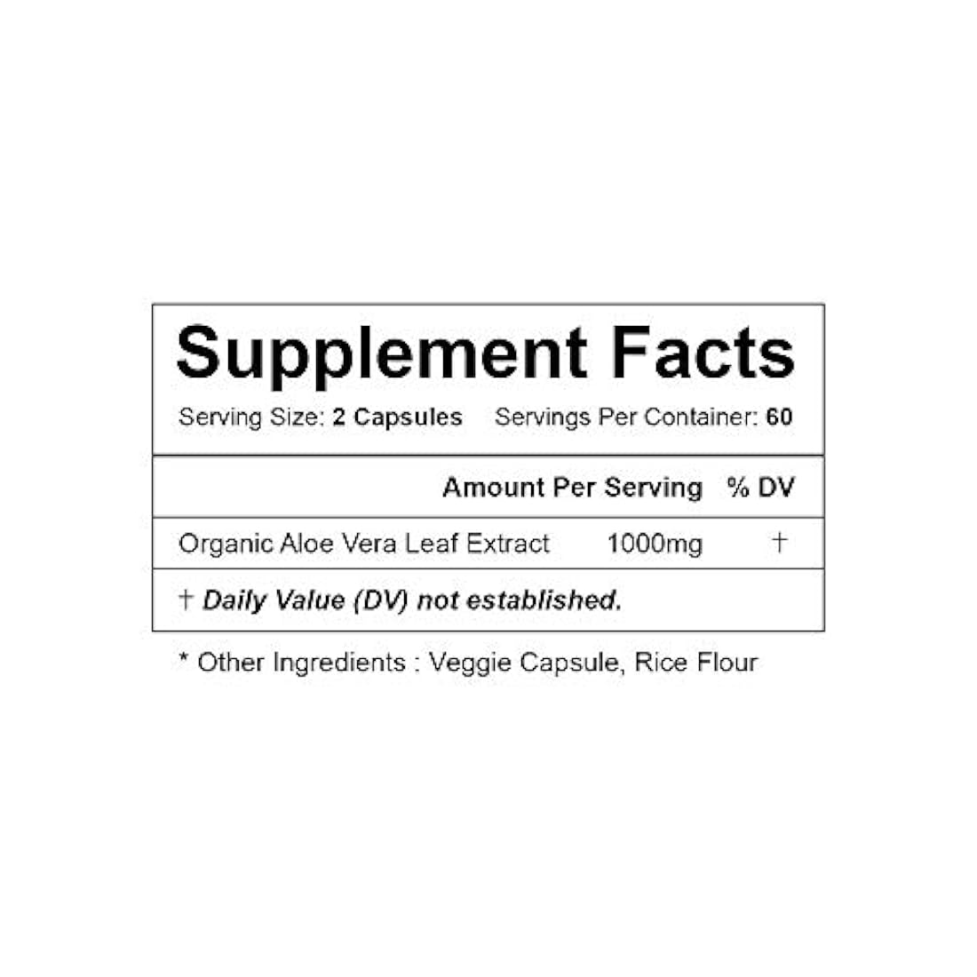 Vitapia Organic Aloe Vera Suplemento 1000mg - 120 Cápsulas