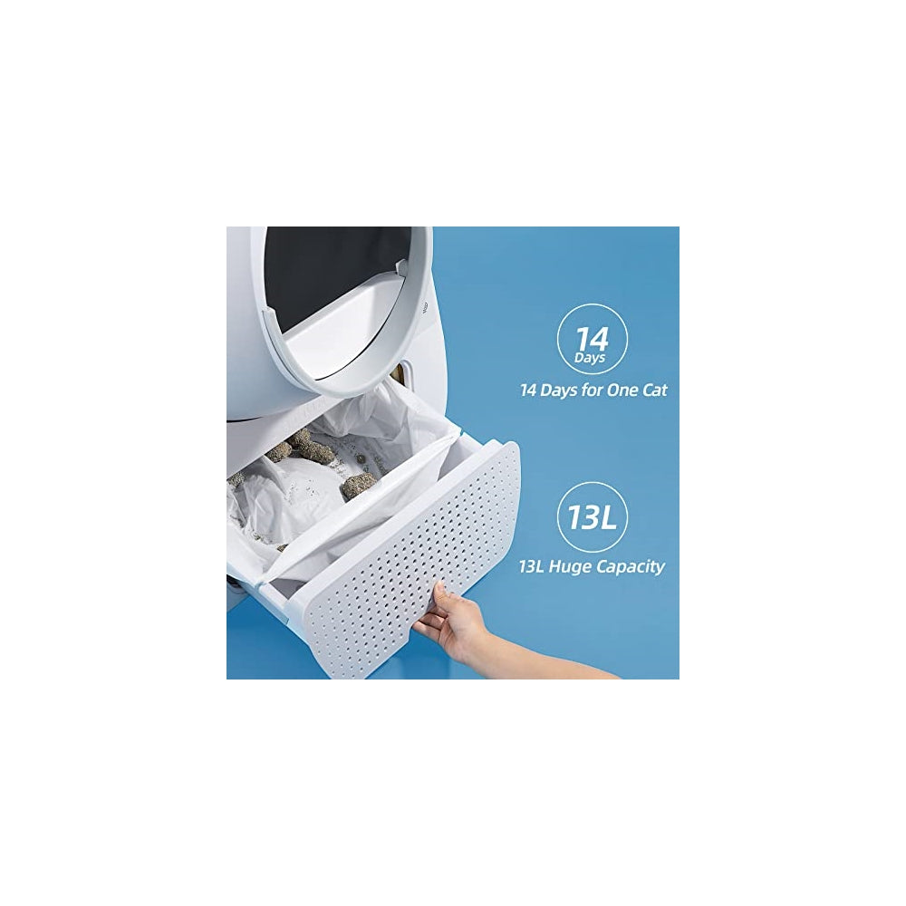 Catlink Caja de arena para gatos autolimpiante, cuchara de un solo clic, eliminación de olores doble, caja de arena automática extra grande, caja de arena para gatos cubierta sin cuchara para gatos (versión joven)