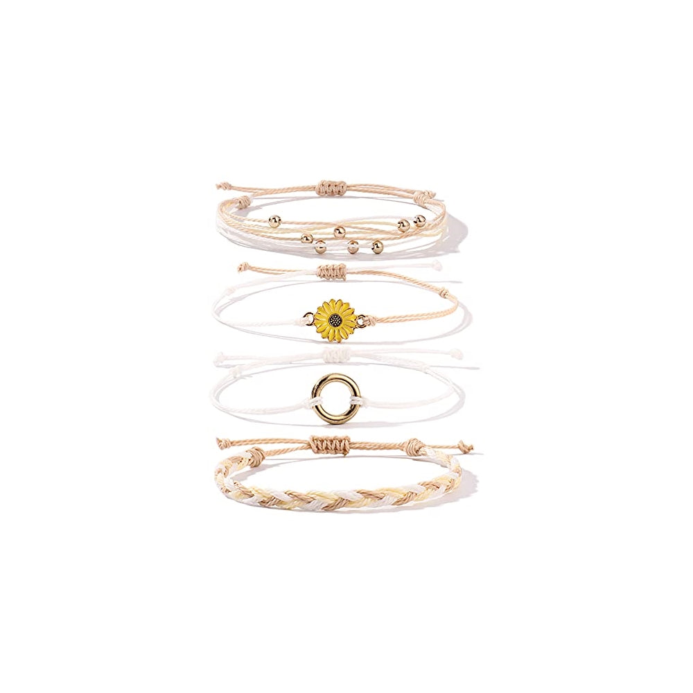 Pulseras de cuerda trenzada hecha a mano con diseño