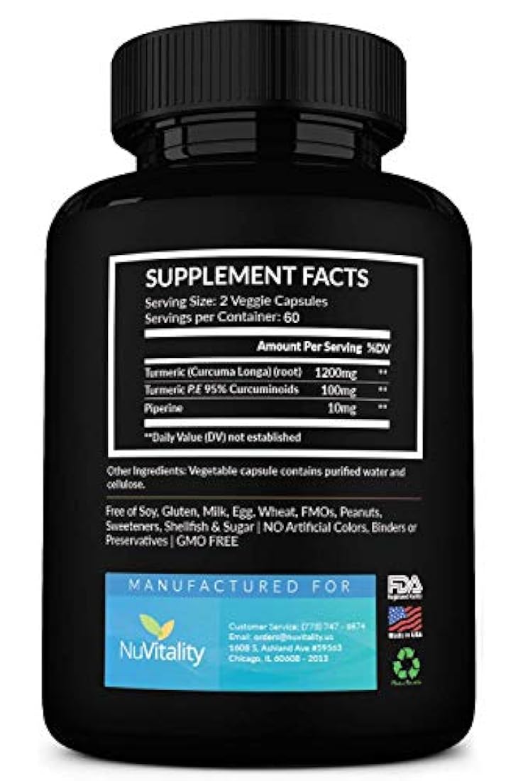 Curcumina de cúrcuma con piperina NuVitality