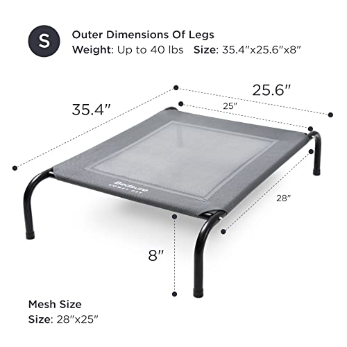 Bedsure Elevated Dog Bed, Outdoor Raised Dog Cots Beds with No-Slip Feet, Stable Frame & Durable Supportive Teslin Recyclable Mesh, Breathable, Indoor and Outdoor Pet Beds, Fits up to 40-85 lbs, S-L Sizes