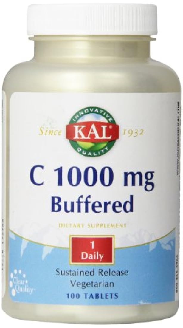 kal Tablets, de liberación sostenida Vitamina C Buffered 1000 mg, 100 Count