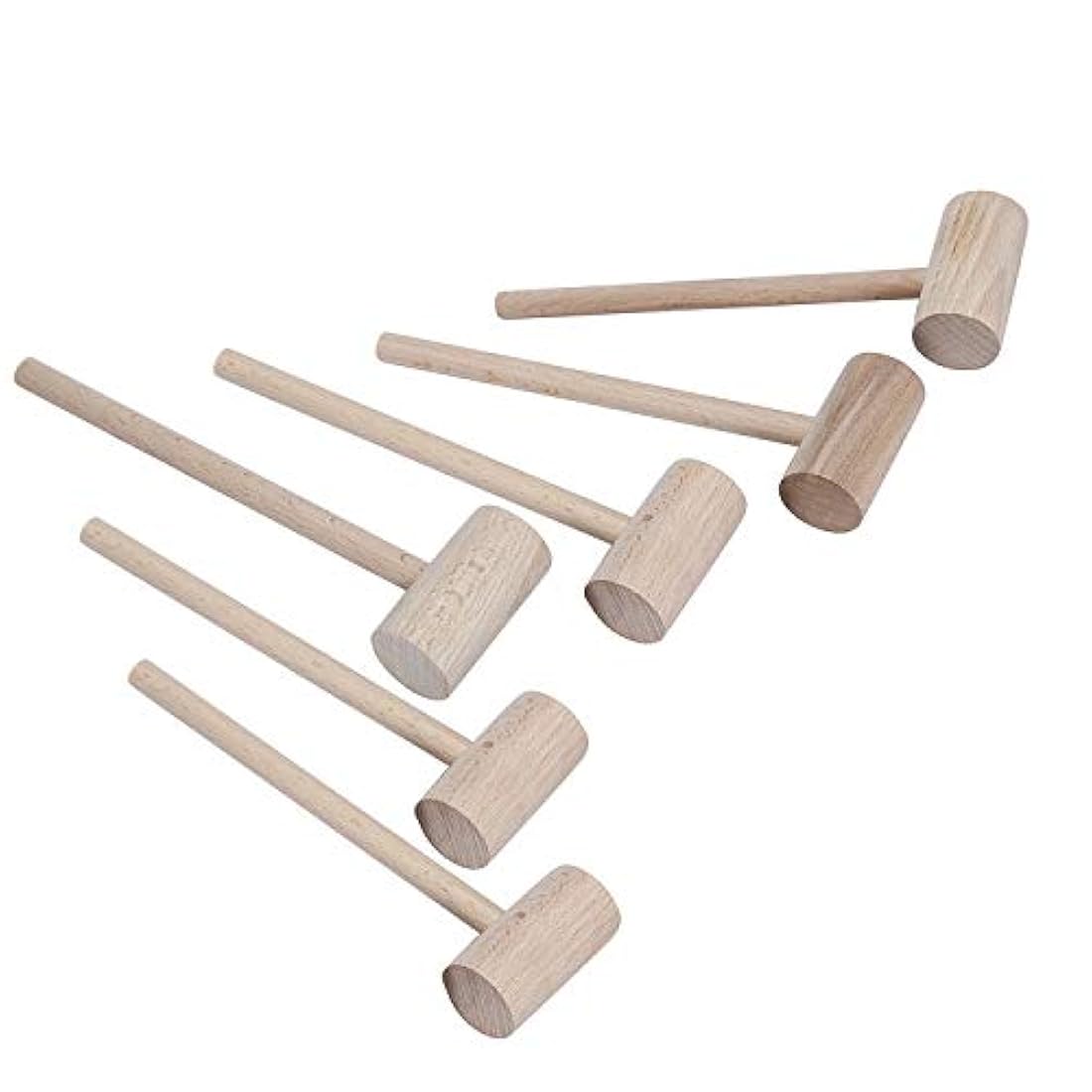 6 mazos de madera maciza natural de concha, madera de haya.