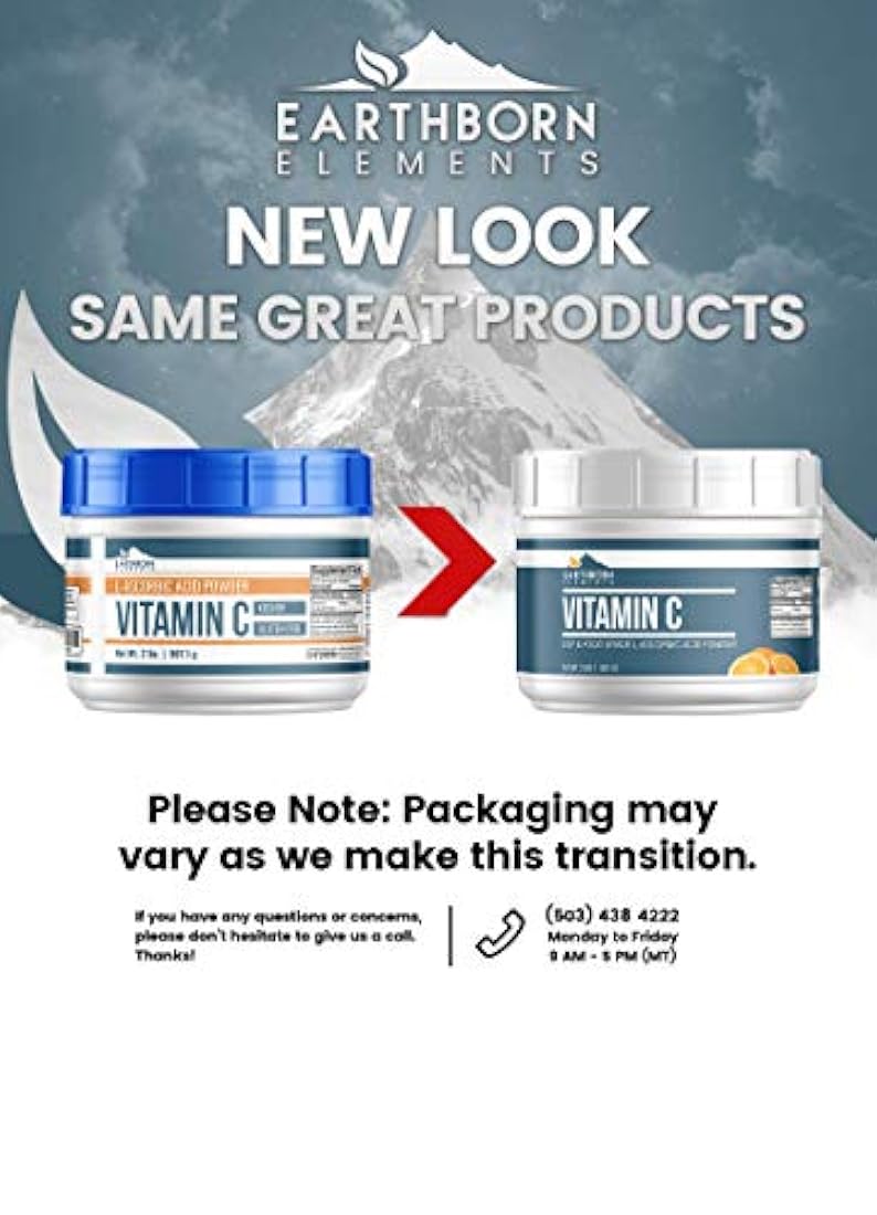 Polvo de vitamina C (ácido L-ascórbico) por Earthborn