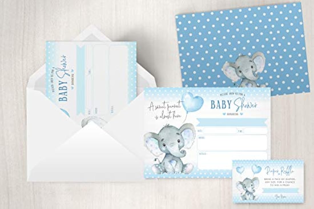 Invitaciones para baby shower con diseño de elefante