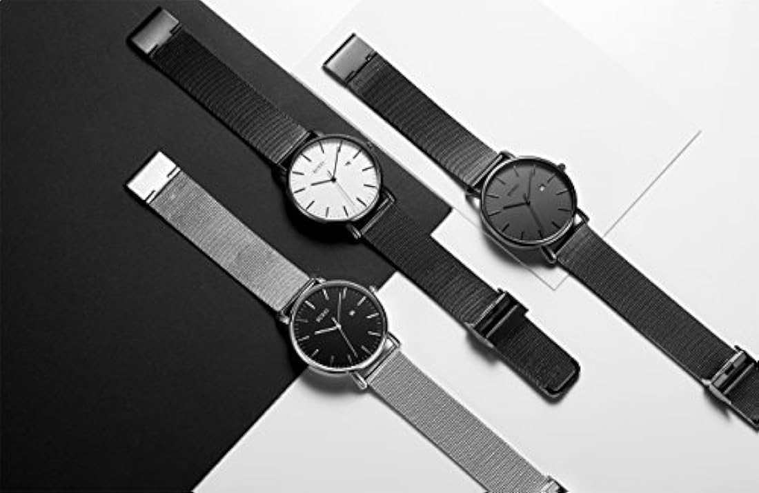 Reloj de pulsera analógico para hombre, correa de malla