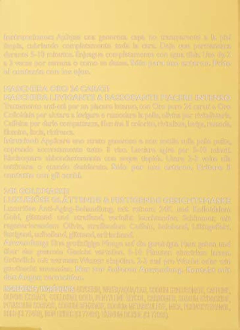 Máscara de oro de 24 K puro de lujo que levanta y reafirma