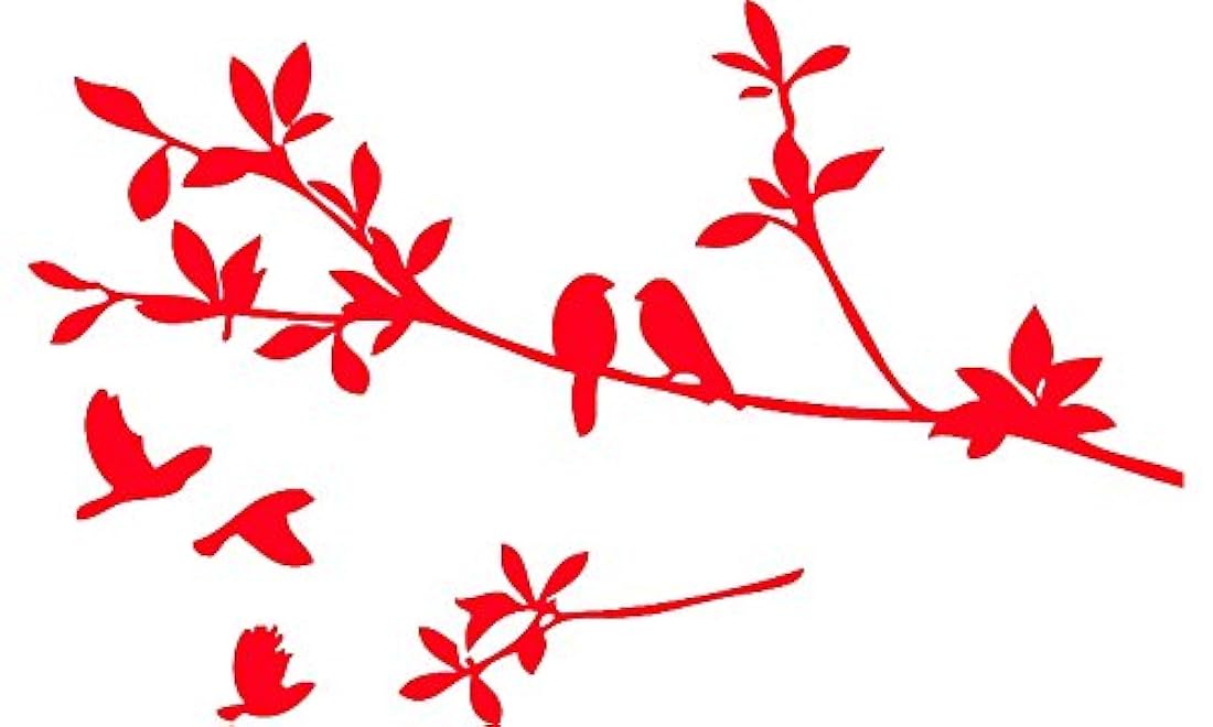 Vinilo para pared diseño de aves volando y ramas de árboles