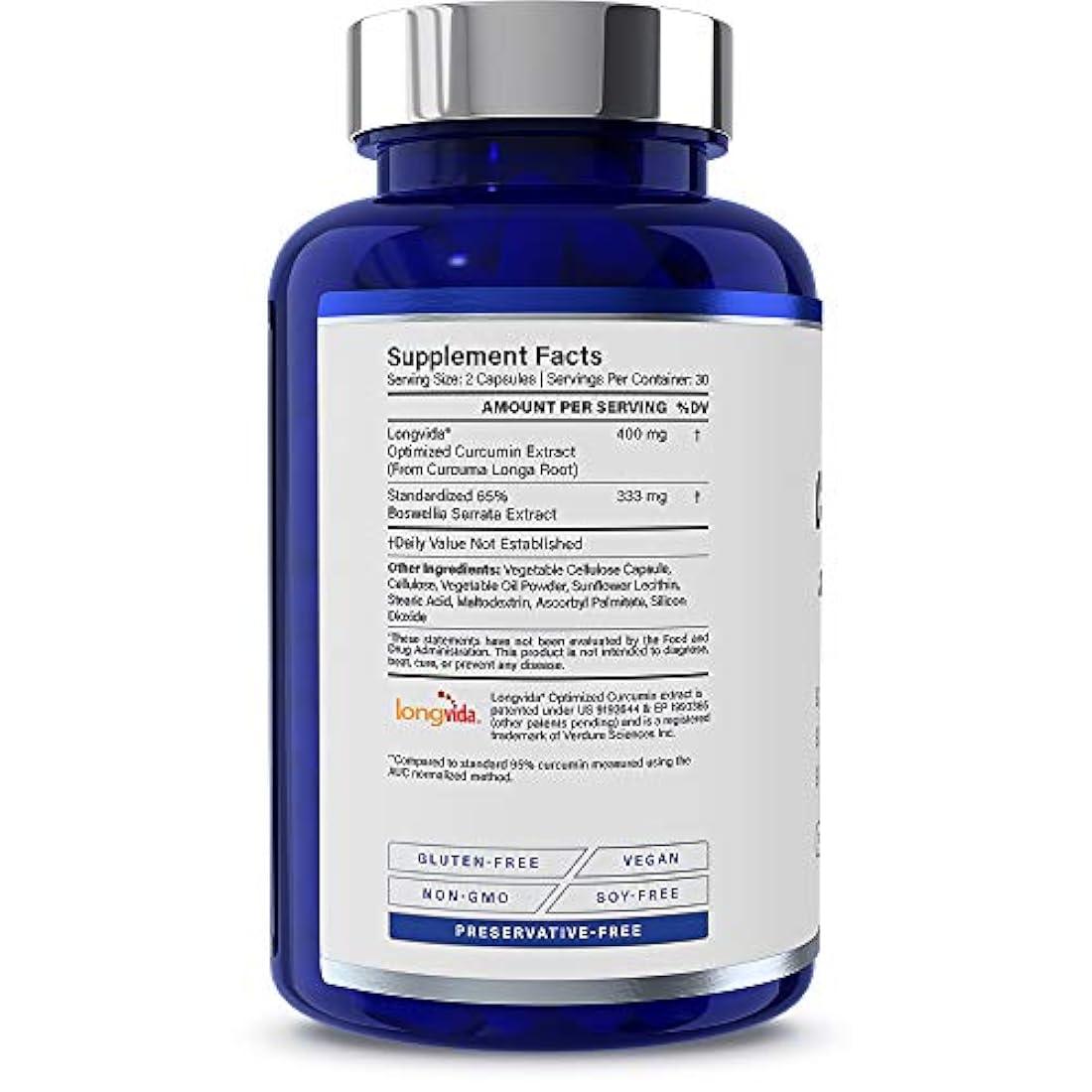 1MD CurcuminMD Plus-Curcumina de cúrcuma Boswellia Serrata