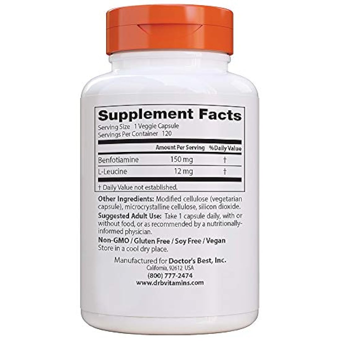 Doctor's Best Benfotiamina 150 mg cápsulas vegetarianas