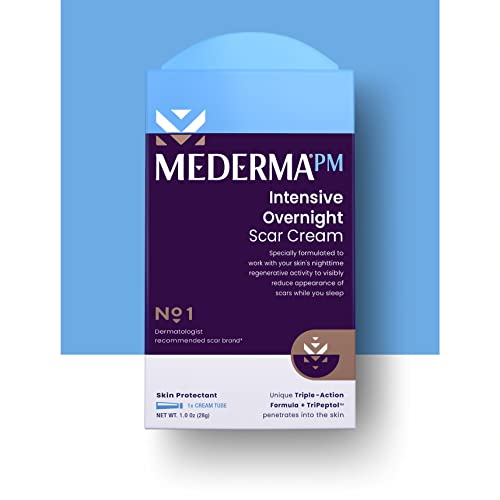 Mederma - Crema nocturna e intensiva para cicatrices, tratamiento avanzado para cicatrices que funciona durante la actividad regenerativa nocturna de la piel, 1.0 oz (28 g)