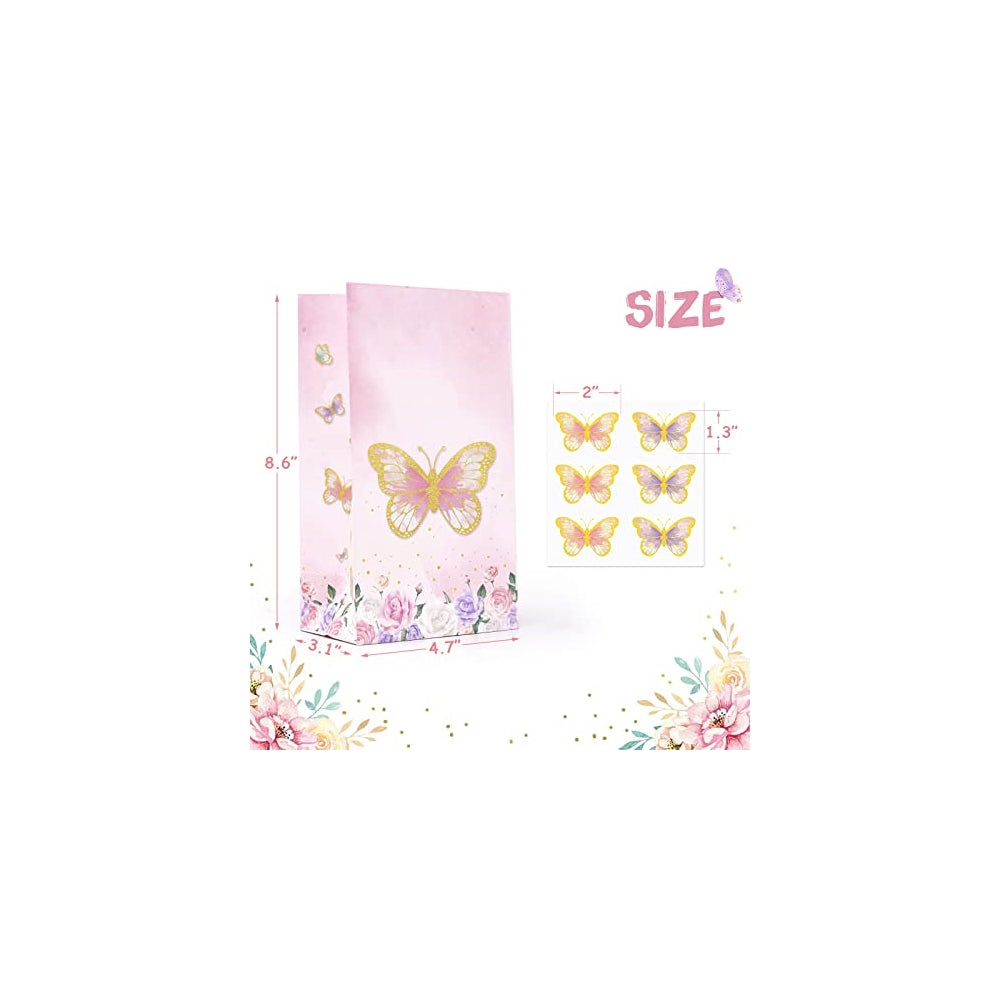 Kits de Decoración 24 bolsas de caramelos de mariposa