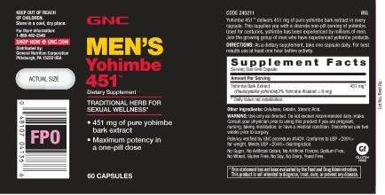 Suplemento Yohimbe 451 para hombre 60 cápsulas salud sexual