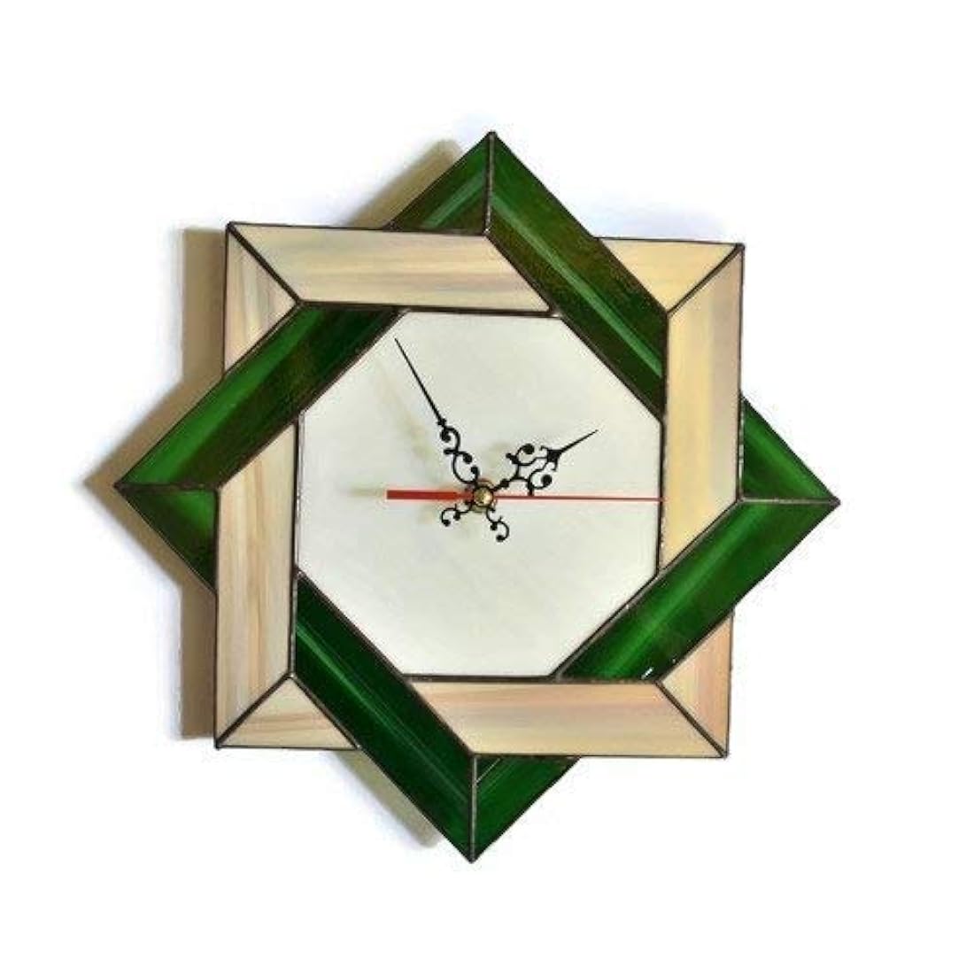 Reloj de pared decorativo nudo celta verde marrón.