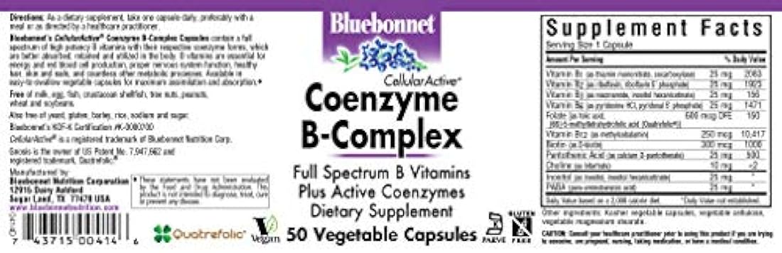 Bluebonnet Nutrition Cellular Active Coenzyme B-Complex