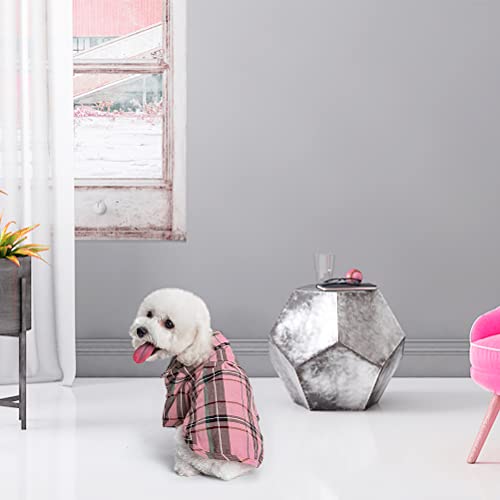 Camisa a cuadros para perros, linda camiseta polo para cachorros, ropa suave para mascotas para perros pequeños, medianos y grandes, S