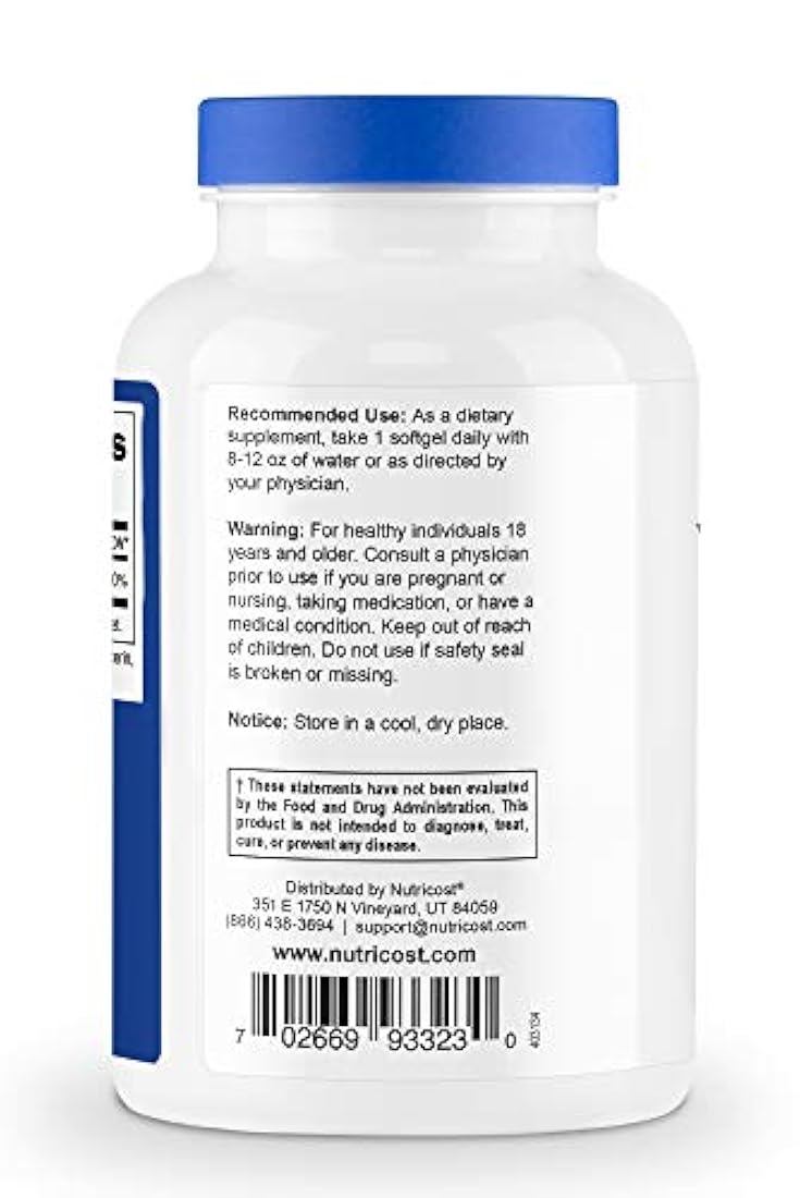 Nutricost Vitamina A 10.000 UI, 500 cápsulas de gel suave