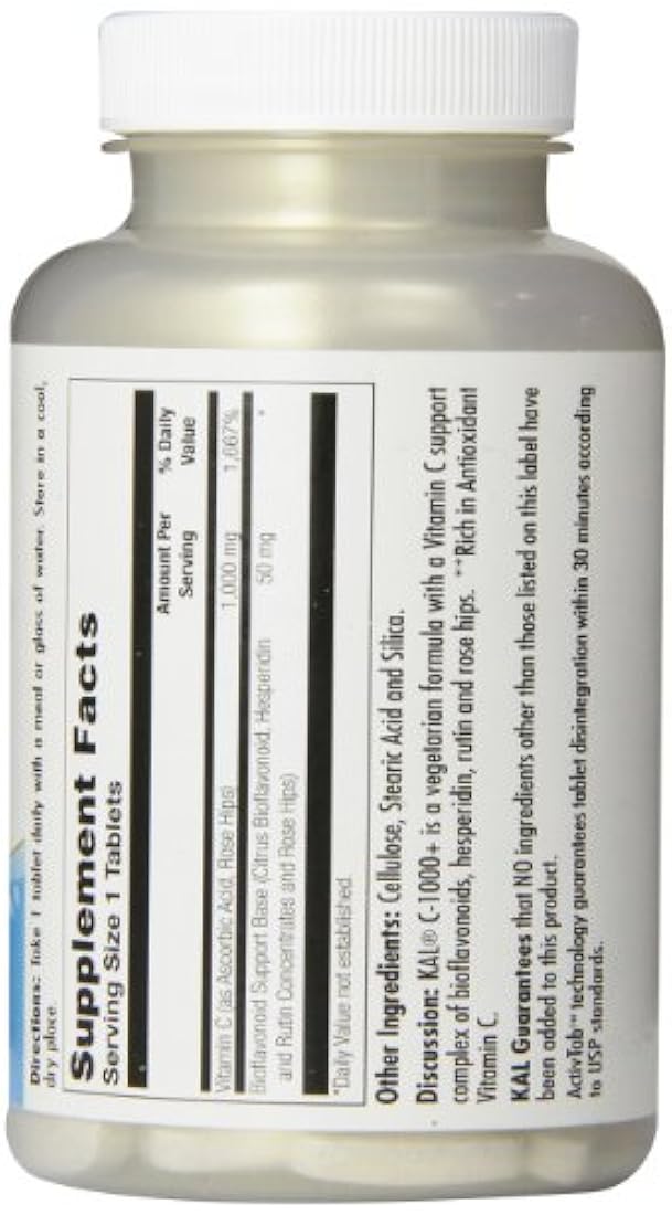 kal C-1000 Plus Mega Potency Suplemento, 1000 mg, 100 Count