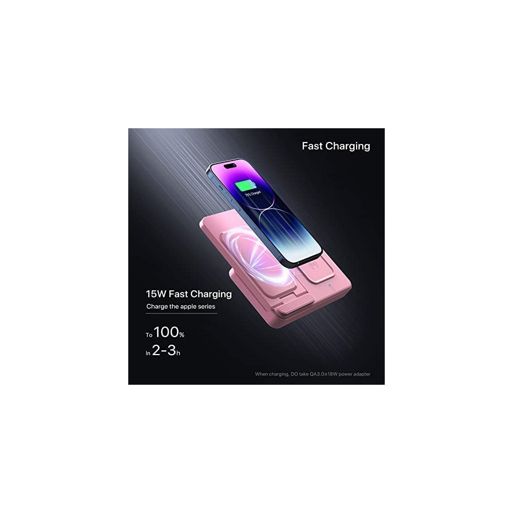 Cargador inalámbrico para celular rosado