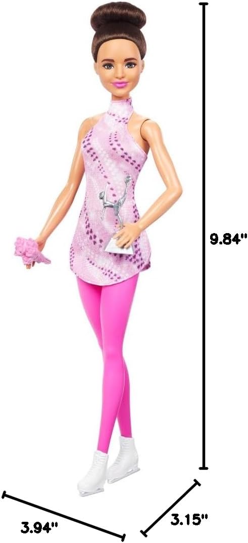 Barbie Carreras Muñeca Moda con Accesorios y Trofeo, Ice Skater