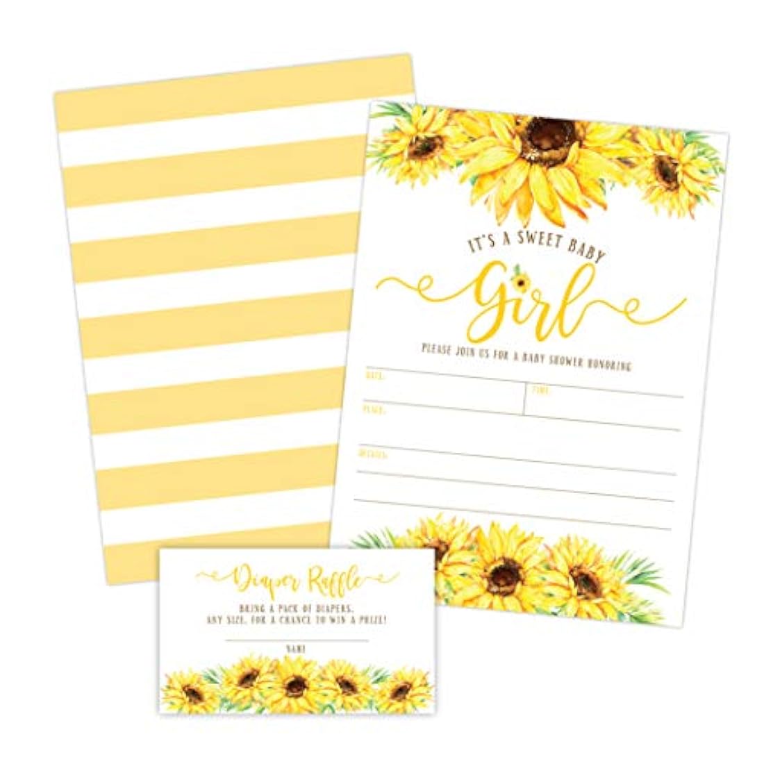 Invitaciones para baby shower con diseño de girasol