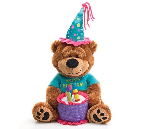 Adorable oso de peluche feliz cumpleaños
