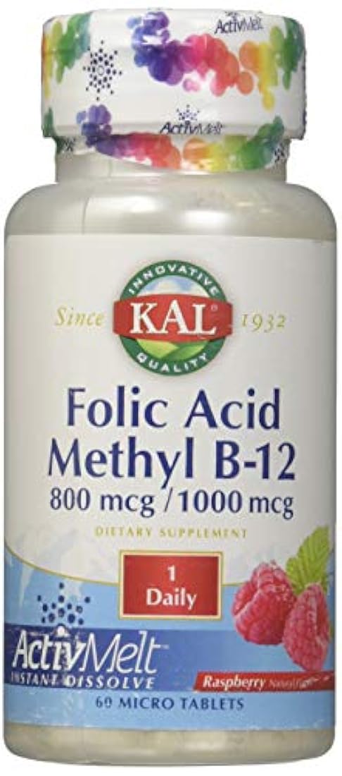 ácido fólico & B-12 frambuesa 60 pestañas