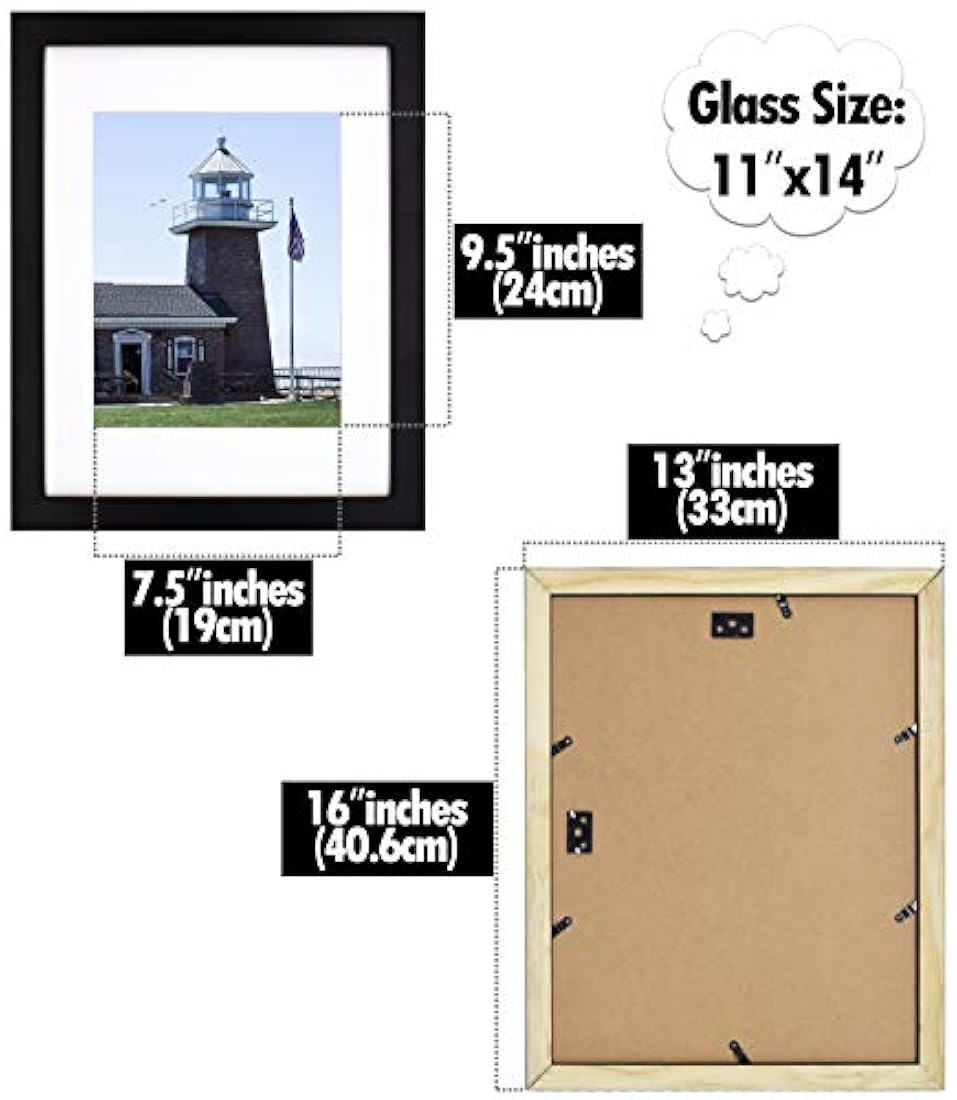 Portarretratos con marco de madera de 11 x 14 pulgadas