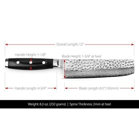 Enso HD Hammered Damasco Nakiri cuchillo de 6.5 pulgadas