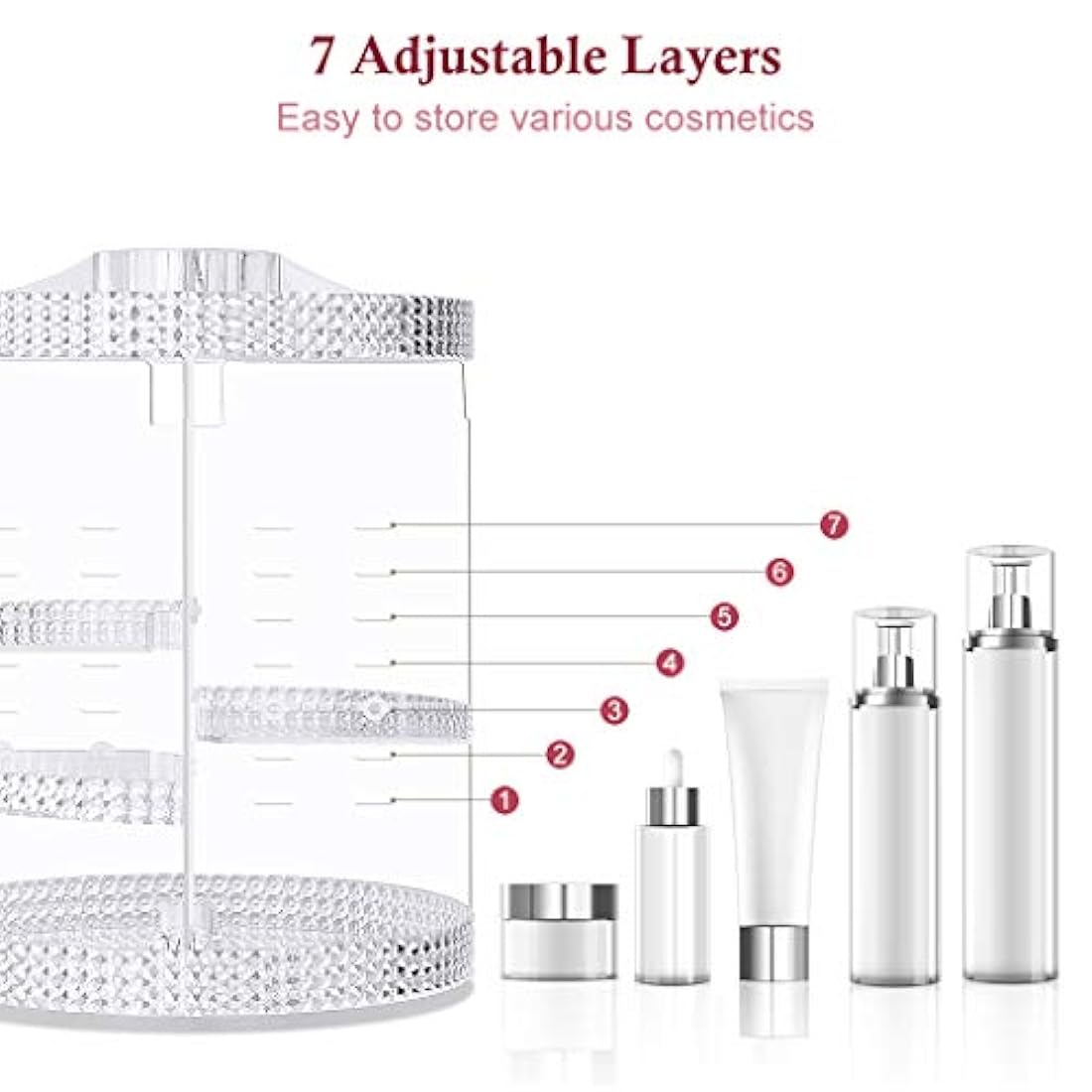 Organizador de maquillaje giratorio, organizador de perfume