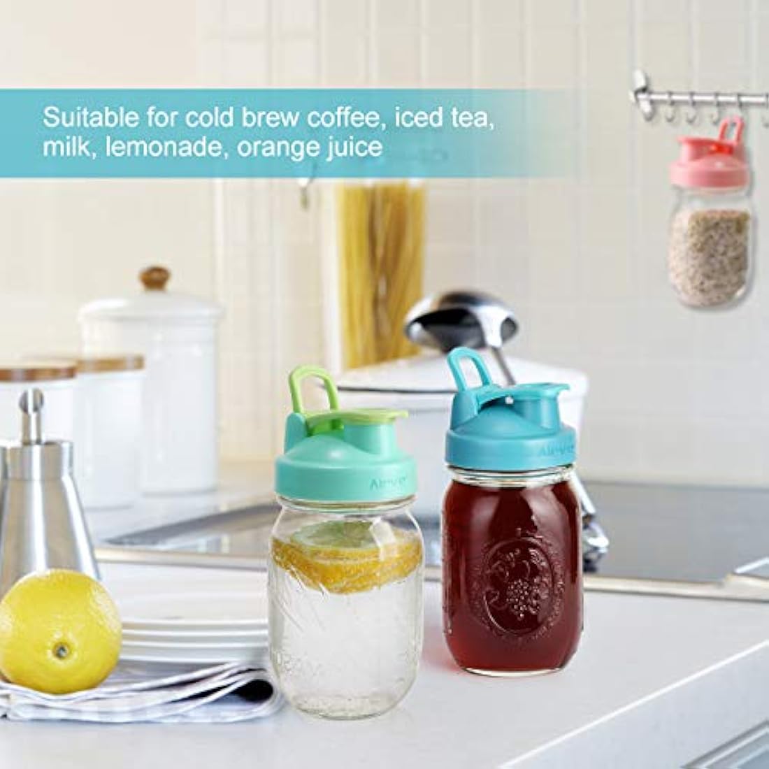 Tapa abatible con sello a prueba de fugas para frascos