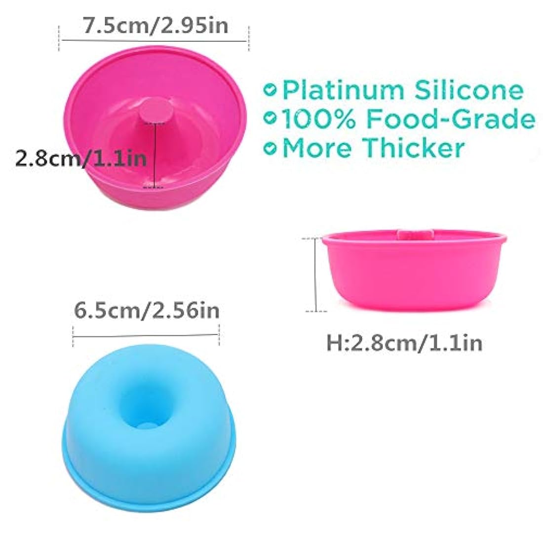 Moldes de silicona antiadherentes para magdalenas