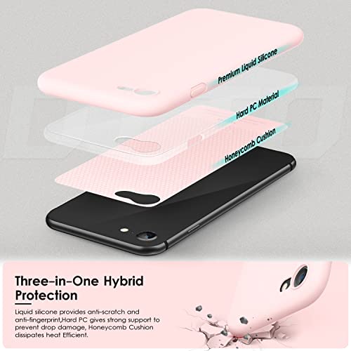 DTTOCASE - Funda para iPhone SE 2022/2020, iPhone 8, iPhone 7, funda de silicona líquida para iPhone SE 8 7 de 4.7 pulgadas, funda protectora suave y sedosa colorida para niñas y mujeres, hielo rosa