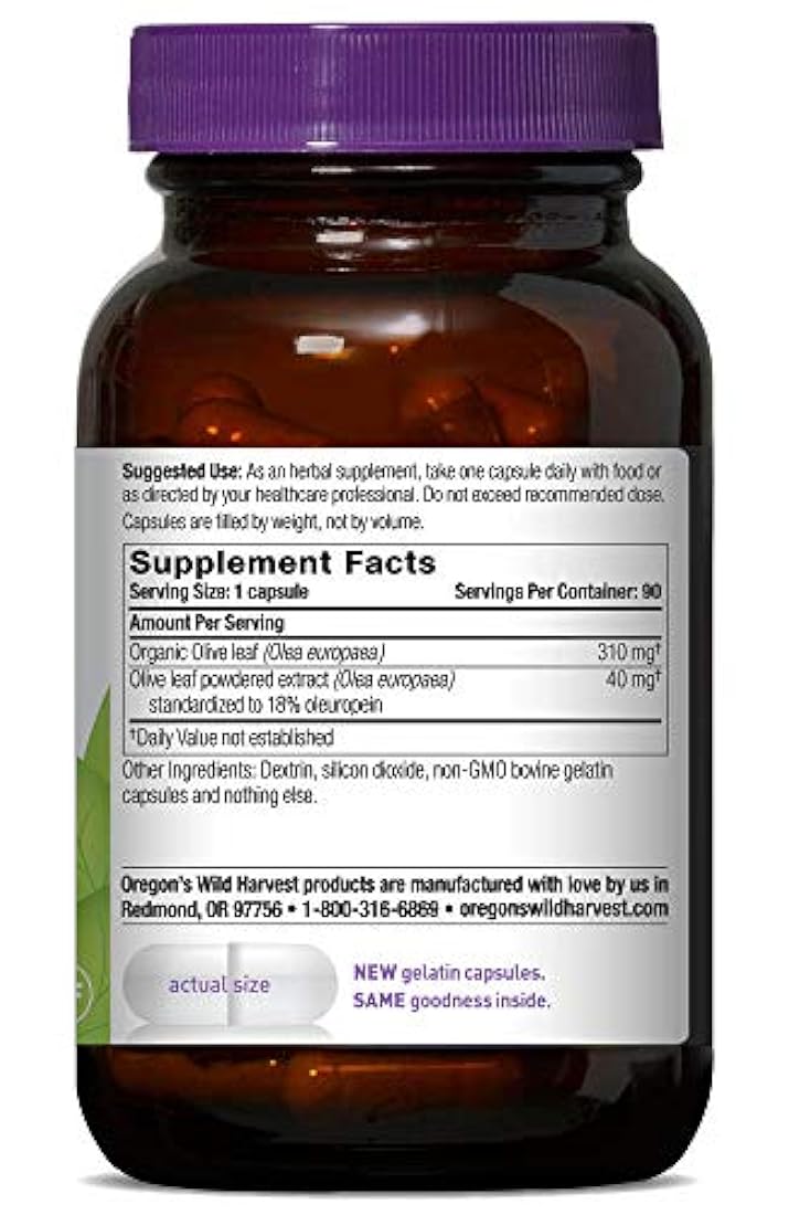 Oregon 's Wild cosecha hoja de olivo Suplemento, 90 unidades