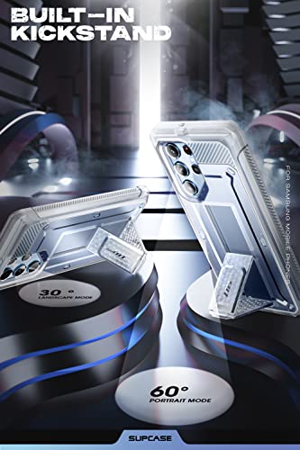 SUPCASE Unicorn Beetle Pro Series - Funda para Samsung Galaxy S22 Ultra 5G (versión 2022), cuerpo completo de doble capa resistente con clip para cinturón y soporte sin protector de pantalla integrado (transparente)