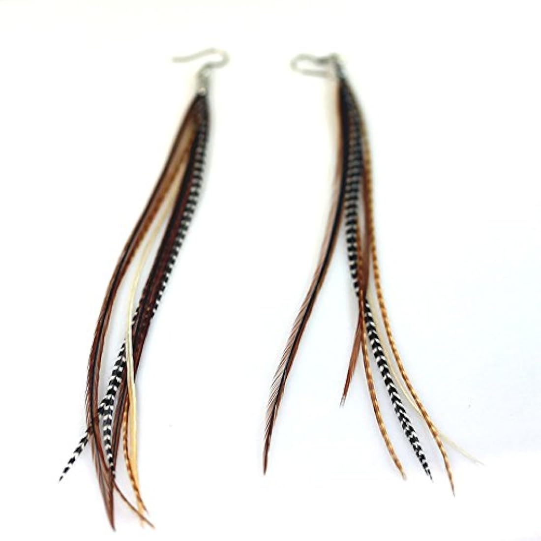 Arete auténtica hechos con plumas de Gallo