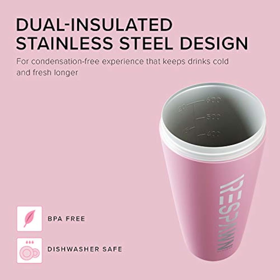 Vaso de acero inoxidable con aislamiento al vacío