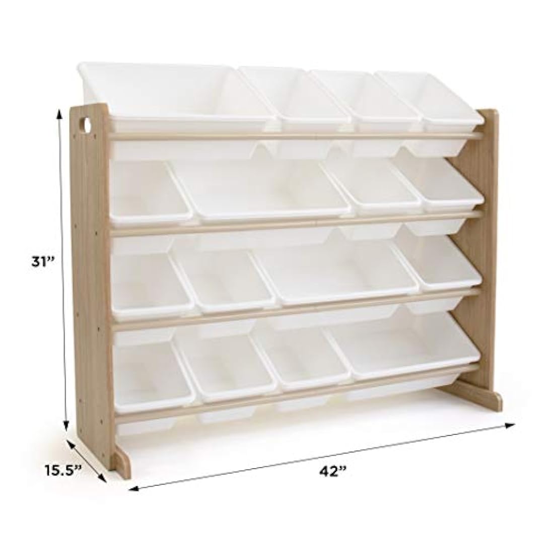Organizador de almacenamiento de juguetes Natural / blanco