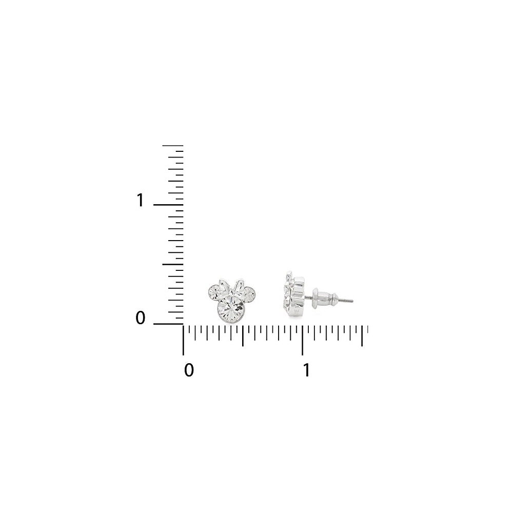 Aretes chapados en plata con piedra natal de Minnie Mouse