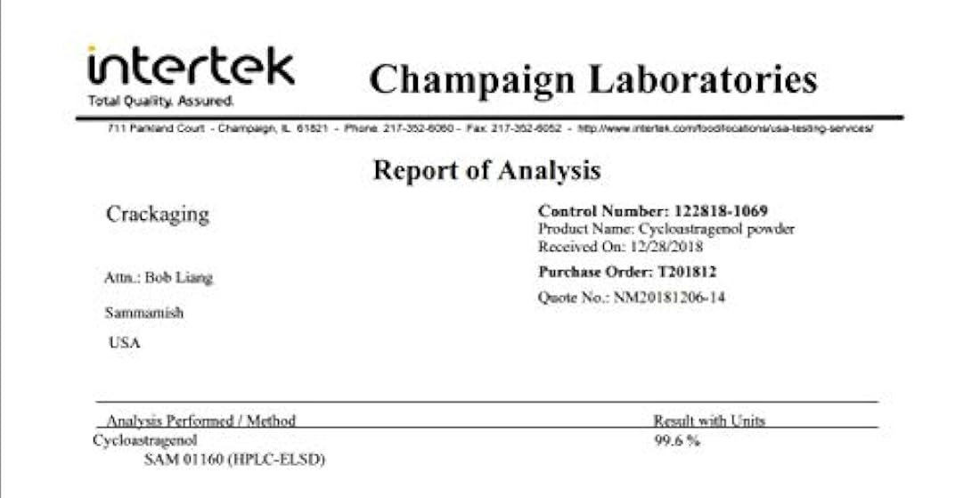 cicloastragenol de super absorción 98% de agrietamiento, 1, 1