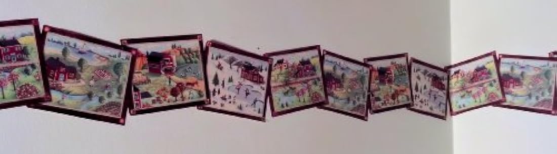 cenefa País Seasons Tema en 4 paneles plantilla