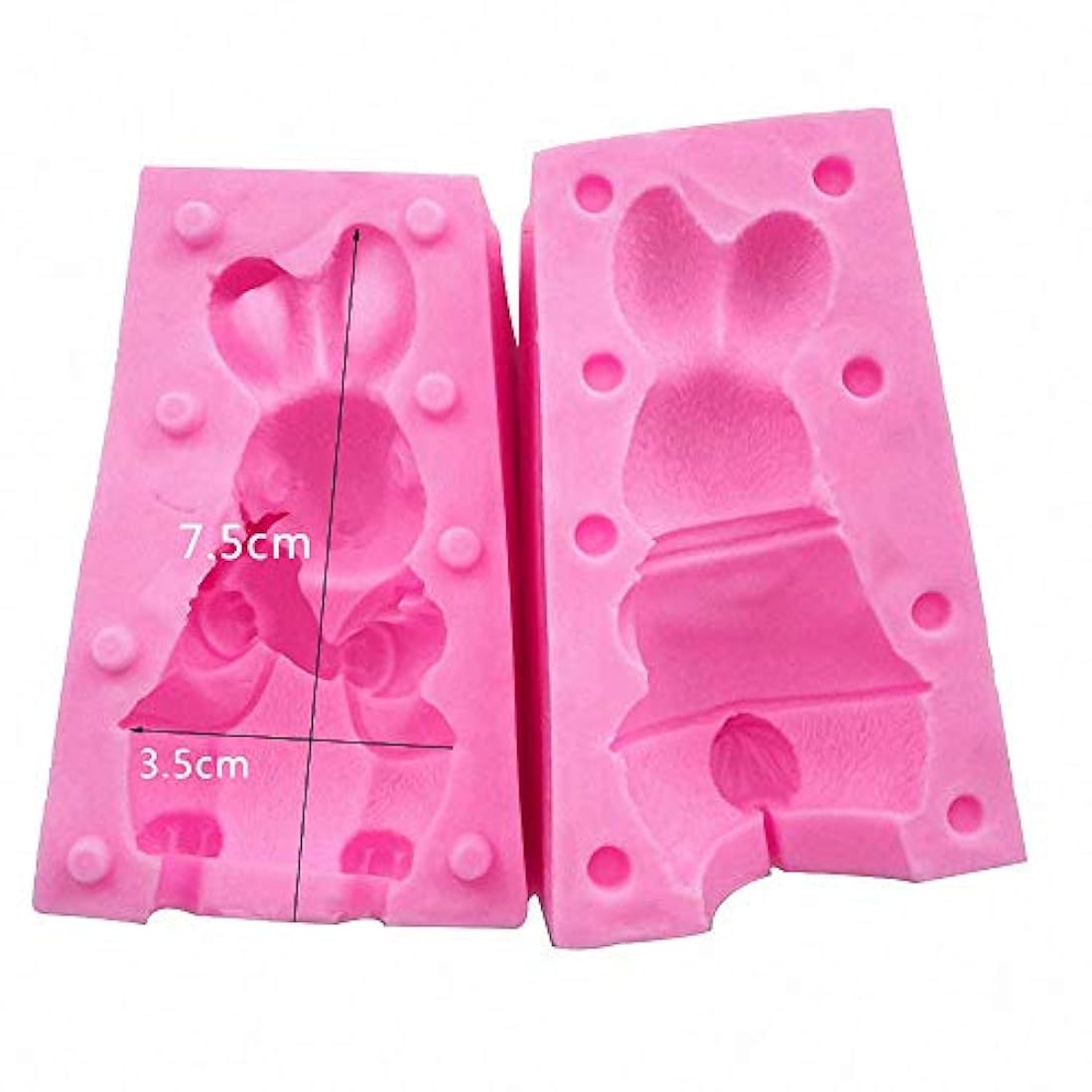 Molde 3D de conejo con zanahoria de silicona para velas