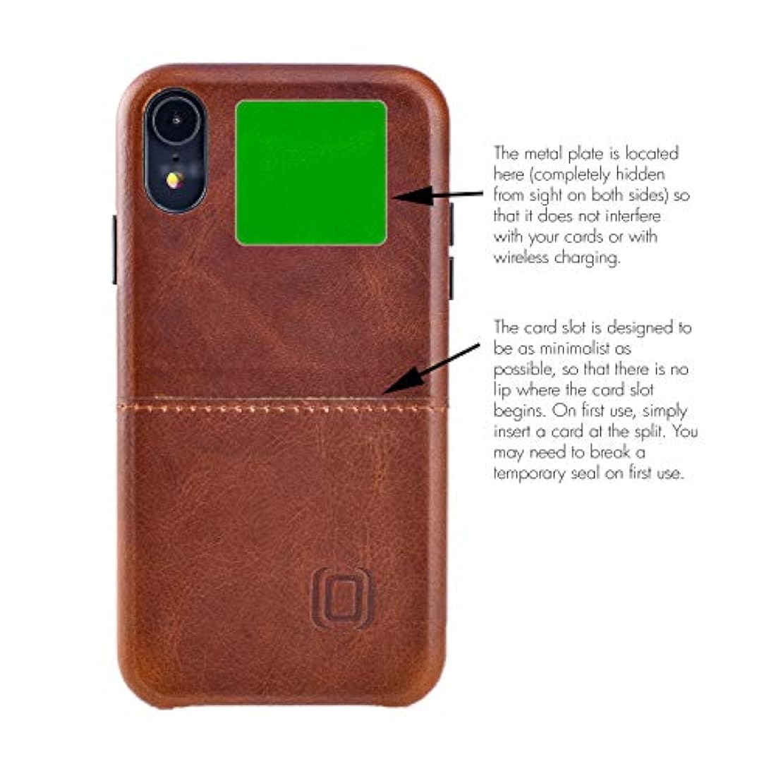 Funda de piel para iPhone XR (cierre magnético) marrón