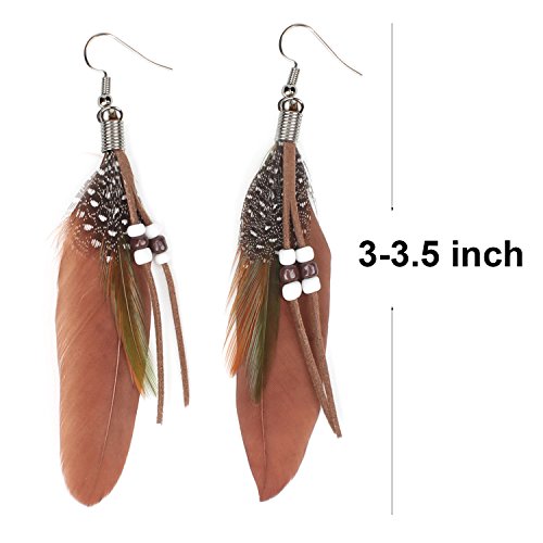 Pendientes de plumas lindos hechos a mano
